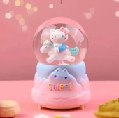 Hello Kitty İçi Dönmeli Püskürtmeli Işıklı Müzikli Kar Küresi Büyük Boy Alk3036 - 1