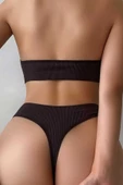Kadın Kahverengi Seamless Tanga Sütyen Takım - 4