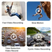 Ozmik 4K Kafa monte Video kamera 120d geniş açı Lens dahili pil APP kontrolü - 6