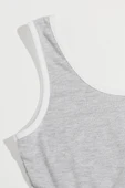 Kadın Gri Askılı Crop Top ve Şortlu Gecelik Takım - 4
