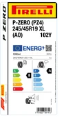 PİRELLİ 245/45R19 102Y XL AO P ZERO YAZ LASTİGİ ÜRETİM YILI:2025 - 2
