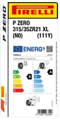 PİRELLİ 315/35ZR21 111Y XL N0 P ZERO YAZ LASTİGİ ÜRETİM YILI:2024 - 2