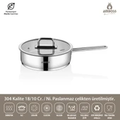 Nova Paslanmaz Çelik Cam Kapaklı Tava 22x5 cm - 2