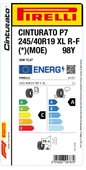 PİRELLİ 245/40R19 98Y XL RFT * MOE CİNT P7 YAZ LASTİGİ ÜRETİM YILI:2025 - 2