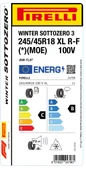 PİRELLİ 245/45R18 100V XL RFT * MOE WINTER SOTTOZERO KIŞ LASTİGİ ÜRETİM YILI:2023 - 2