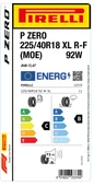 PİRELLİ 225/40R18 92W XL RFT MOE P ZERO YAZ LASTİGİ ÜRETİM YILI:2023 - 2