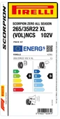 PİRELLİ 265/35R22 102V XL VOL NCS SCORPION ZERO AS DÖRT MEVSİM LASTİGİ ÜRETİM YILI:2024 - 2