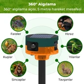 Ayt Powermaster PM-26947 Mikrofonlu Sesli Hayvan Kovucu Alarm Cihazı Solar Güneş Enerjili Panelli Vahşi Hayvan Kovacağı - 2