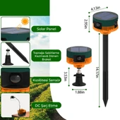 Ayt Powermaster PM-26947 Mikrofonlu Sesli Hayvan Kovucu Alarm Cihazı Solar Güneş Enerjili Panelli Vahşi Hayvan Kovacağı - 3