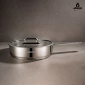 Nova Paslanmaz Çelik Cam Kapaklı Tava 26x6 cm - 1