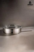 Nova Paslanmaz Çelik Cam Kapaklı Tava 26x6 cm - 1