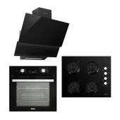 LUXELL DDT 15 PRG. DIJITAL OPAL SİYAH CAM ANKASTRE SET - 1