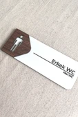Erkek WC Kapı Tabelası – Tuvalet Yönlendirme Levhası | 19x7 cm Çift Katmanlı - 1