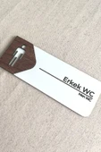 Erkek WC Kapı Tabelası – Tuvalet Yönlendirme Levhası | 19x7 cm Çift Katmanlı - 2