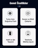 MEMO DL-A2 Cep Telefonu Soğutma Fanı Gamer Oyuncu Radyatör Soğutucu thumbnail 4