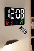 Dijital Duvar Saati HD LED Ekran Tarih Gün Sıcaklık Alarm USB Dekoratif 25X16Cm - 1
