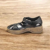 VENÜS 25028402Y KALIN TABAN BURNU KAPALI KADIN DERİ SANDALET - 4