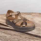 VENÜS 25028402Y KALIN TABAN BURNU KAPALI KADIN DERİ SANDALET - 7