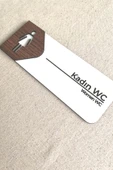 Kadın WC Kapı Tabelası – MDF Tuvalet Yönlendirme Levhası | 19x7 cm Çift Katmanlı - 2