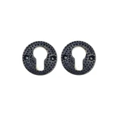 Antika Tarz Dekoratif Pirinç Oda Kilit Rozeti - 49mm, Oksit - 1