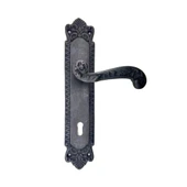 Antika Tarz Dekoratif Pirinç Sultan Banyo Kapı Kolu - 270x54mm, Oksit - 1