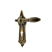 Antika Tarz Dekoratif Pirinç Şato Model Yale, Dış Kapı Kolu - 262x83 Mm, Antik - 1