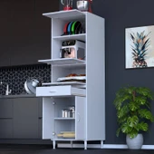 Modilayn VİYA 60x194.6x56 cm, 1 Çekmece Ve 5 Kapaklı, Mutfağınıza Özel Ekmeklikli Kiler Dolabı. thumbnail 3