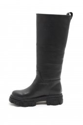 HULDE SİYAH RENK DİZ ALTI KADIN ÇİZME - 5