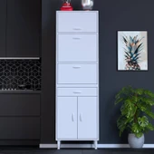 Modilayn VİYA 60x194.6x56 cm, 1 Çekmece Ve 5 Kapaklı, Mutfağınıza Özel Ekmeklikli Kiler Dolabı. thumbnail 1