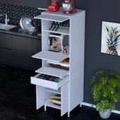 Modilayn VİYA 60x194.6x56 cm, 1 Çekmece Ve 5 Kapaklı, Mutfağınıza Özel Ekmeklikli Kiler Dolabı. thumbnail 2