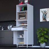 Modilayn VİYA 60x194,6x56  cm 1 çekmece 3 kapaklı Mutfağınıza Yepyeni Fırın ve Mikrodalga Dolabı thumbnail 3