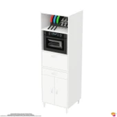 Modilayn ENNET 60x194,6x56  cm 1 çekmece 3 kapaklı Mutfağınıza Yepyeni Fırın ve Mikrodalga Dolabı - 8