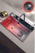 Lotus Tech 11 Fonksiyonlu Premium 5 Tuşlu 2 Yıl Güvenceli Akıllı Şelale Evye honeycamb petek doku - 1