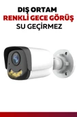 10 Kameralı Set - 5MP Sony Lensli Full Hd Renkli Gece Görüşlü Güvenlik Kamerası Sistemi - ZKNMP49SQF - 2