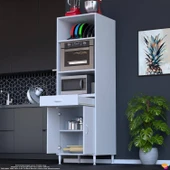 Modilayn ENNET 60x194,6x56  cm 1 çekmece ve 2 kapaklı Mutfağınıza Yepyeni Fırın ve Mikrodalga Dolabı - 3