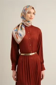 Çiçek Desenli Saf İpek Sura Eşarp 9341 - 2