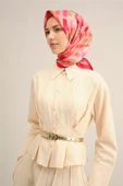 Çiçek Desenli Saf İpek Sura Eşarp 9341 - 5