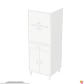 Modilayn OSLO 60x162,4x56 cm 1 çekmece, 3 kapak. Mutfağınıza Özel Ekmeklikli Kiler Dolabı. thumbnail 7