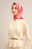 Çiçek Desenli Saf İpek Sura Eşarp 9341 - 4