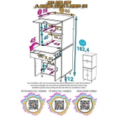 Modilayn OSLO 60x162,4x56 cm 1 çekmece, 3 kapak. Mutfağınıza Özel Ekmeklikli Kiler Dolabı. thumbnail 5