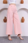 Cep Detaylı Palazzo Pantolon 301-Pembe - 3