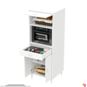 Modilayn OSLO 60x162,4x56 cm, 1 Çekmece, 3 Kapaklı. Ekmeklik / Fırın / Mikrodalga Dolabı. - 6