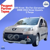 Peugeot Partner Tepee Abs Krom Sis Farı Çerçevesi 2 Parça 2008-2012 Model Uyumlu - 4