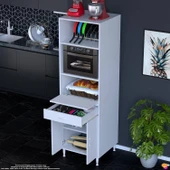 Modilayn ENNET: 60x194.6x48 cm Fırın / Mikrodalga Dolabı 1 Çekmece, 3 Kapaklı. Mutfağınıza Yer Açın! - 2