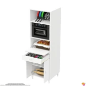 Modilayn ENNET: 60x194.6x48 cm Fırın / Mikrodalga Dolabı 1 Çekmece, 3 Kapaklı. Mutfağınıza Yer Açın! - 6