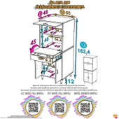 Modilayn OSLO 60x162,4x48 cm 1 çekmece, 4 kapak. Mutfağınıza Özel Ekmeklikli Kiler Dolabı. thumbnail 4