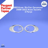Peugeot Partner Tepee Abs Krom Sis Farı Çerçevesi 2 Parça 2008-2012 Model Uyumlu - 5