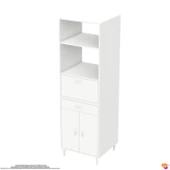 Modilayn ENNET: 60x194.6x48 cm Fırın / Mikrodalga Dolabı 1 Çekmece, 3 Kapaklı. Mutfağınıza Yer Açın! - 9