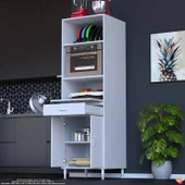 Modilayn ENNET: 60x194.6x48 cm Fırın / Mikrodalga Dolabı 1 Çekmece, 3 Kapaklı. Mutfağınıza Yer Açın! - 3