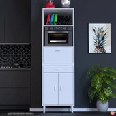 Modilayn ENNET: 60x194.6x48 cm Fırın / Mikrodalga Dolabı 1 Çekmece, 3 Kapaklı. Mutfağınıza Yer Açın! - 1